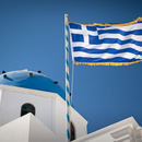 Flag of Greece next to Ai-Stratis